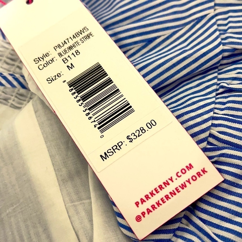 PARKER Lollie Nautical Striped Ruffled  Dress S,M - Picture 11 of 11